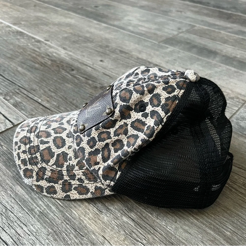 Upcycled Leopard Print Ball Cap - Picture 3 of 7